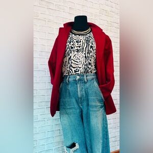 Sag Harbor Red Wool Blazer Size 6P